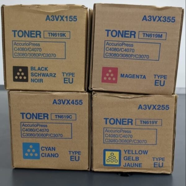 TN 619 Toner Cartridge, SET OF 4 B/C/Y/M