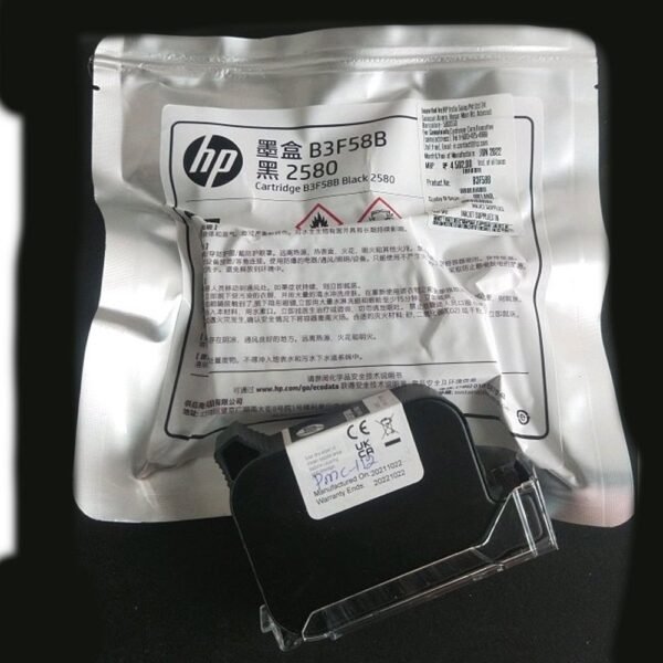 2580 (B3F58B) Black Solvent Ink Cartridge